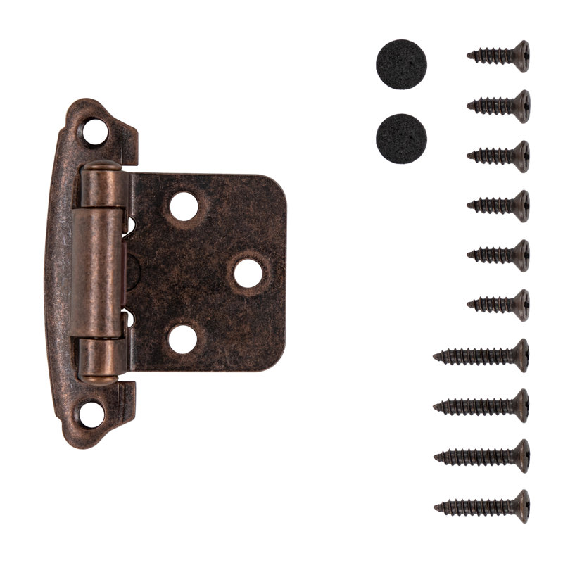 Encadrement de surface à fermeture automatique à surface variable - Cuivre antique - Charnières de porte d'armoire (ensemble de 10)