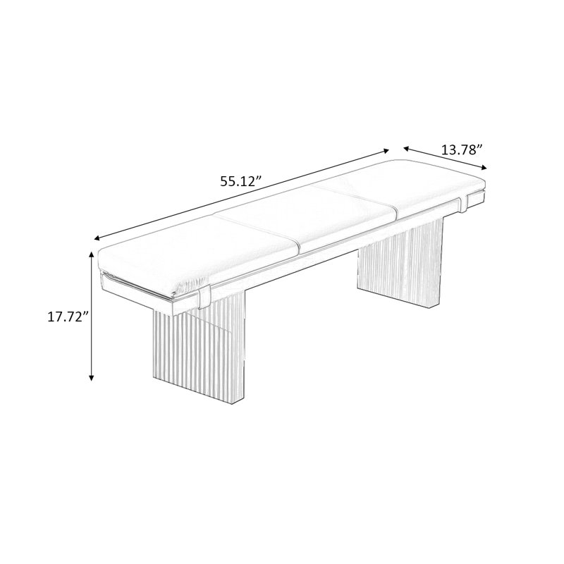 Banc rembourré en bois massif orange, Orange