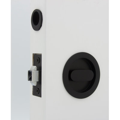 Round Pocket Door Lock - Privacy Set with Finger Edge Pull
