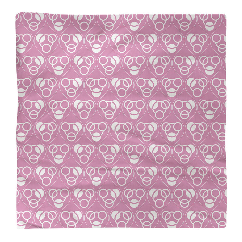Serviette de table en coton classique Circles Waves, Rose / blanc, Croisé en coton, H 0,1 po x l 10 po x P 10 po