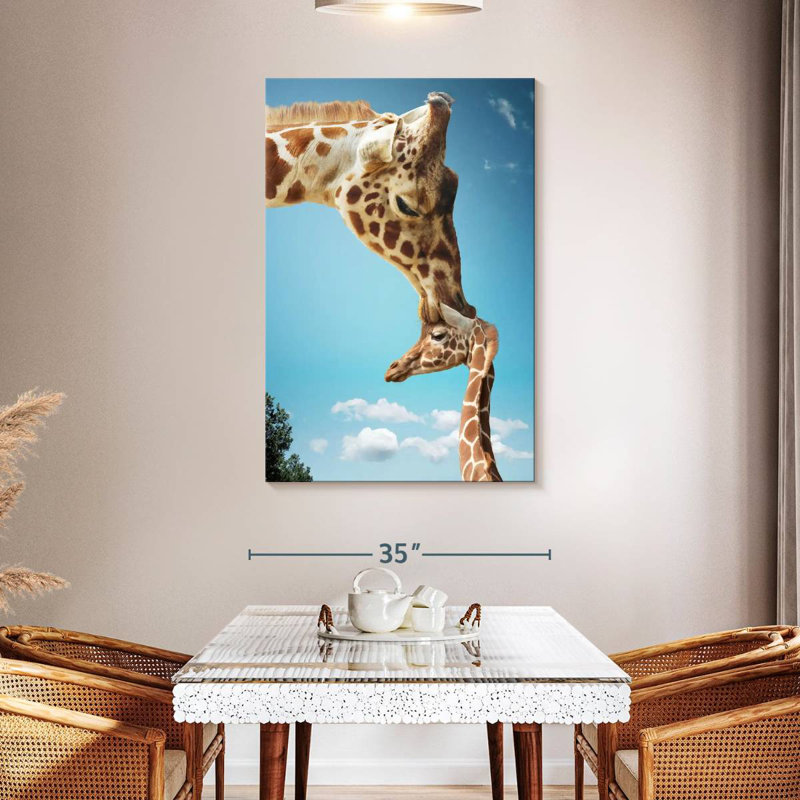 Brampt maman et bébé girafe, H 48 po x l 32 po