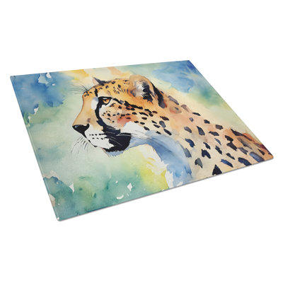 Cheetah Glass Cutting Board Large