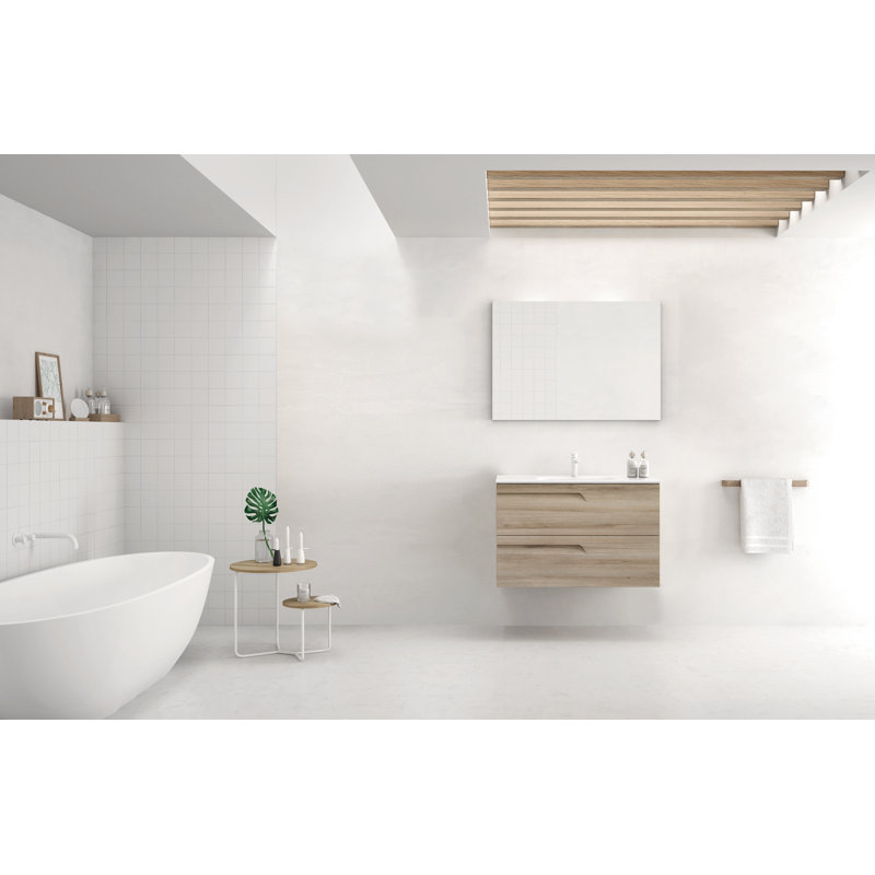 Alejandro 32'' Single Bathroom Vanity with Top, Nature Beige