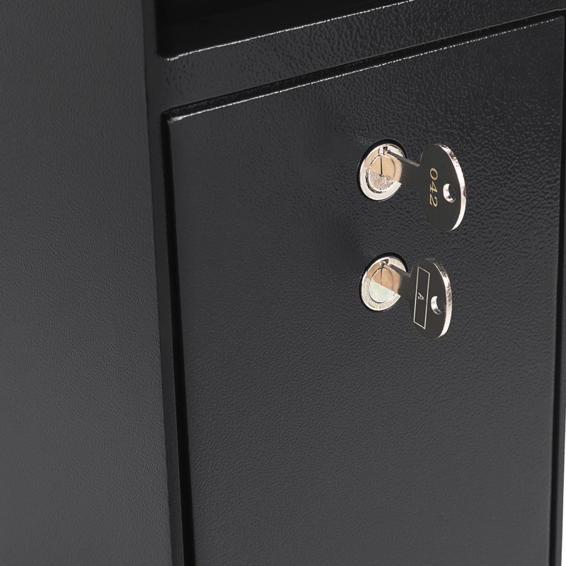 Coffre-fort noir de 27 pi cu avec double clé et serrure à volume intérieur en acier 8,5 po x 5,5 po 10 po