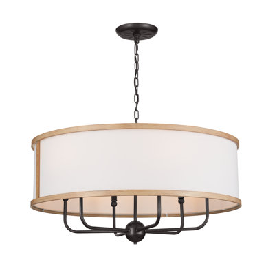 6 - Light Dimmable Drum Chandelier
