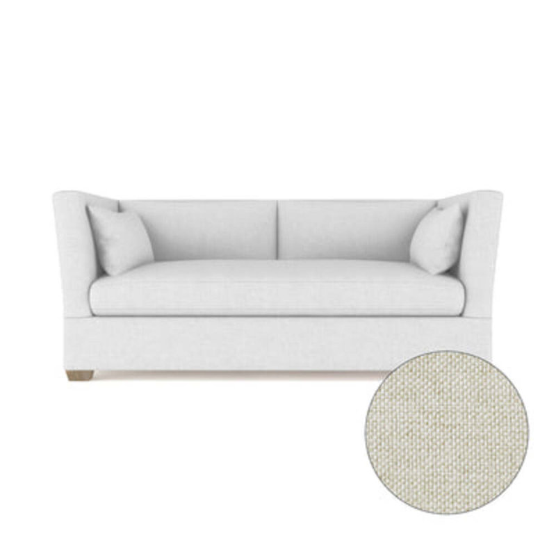 Rivington Flare Square Track-Arm Sofa, Weathered, Box Weave Linen Silver Streak, 31" H x 84" W x 37" D