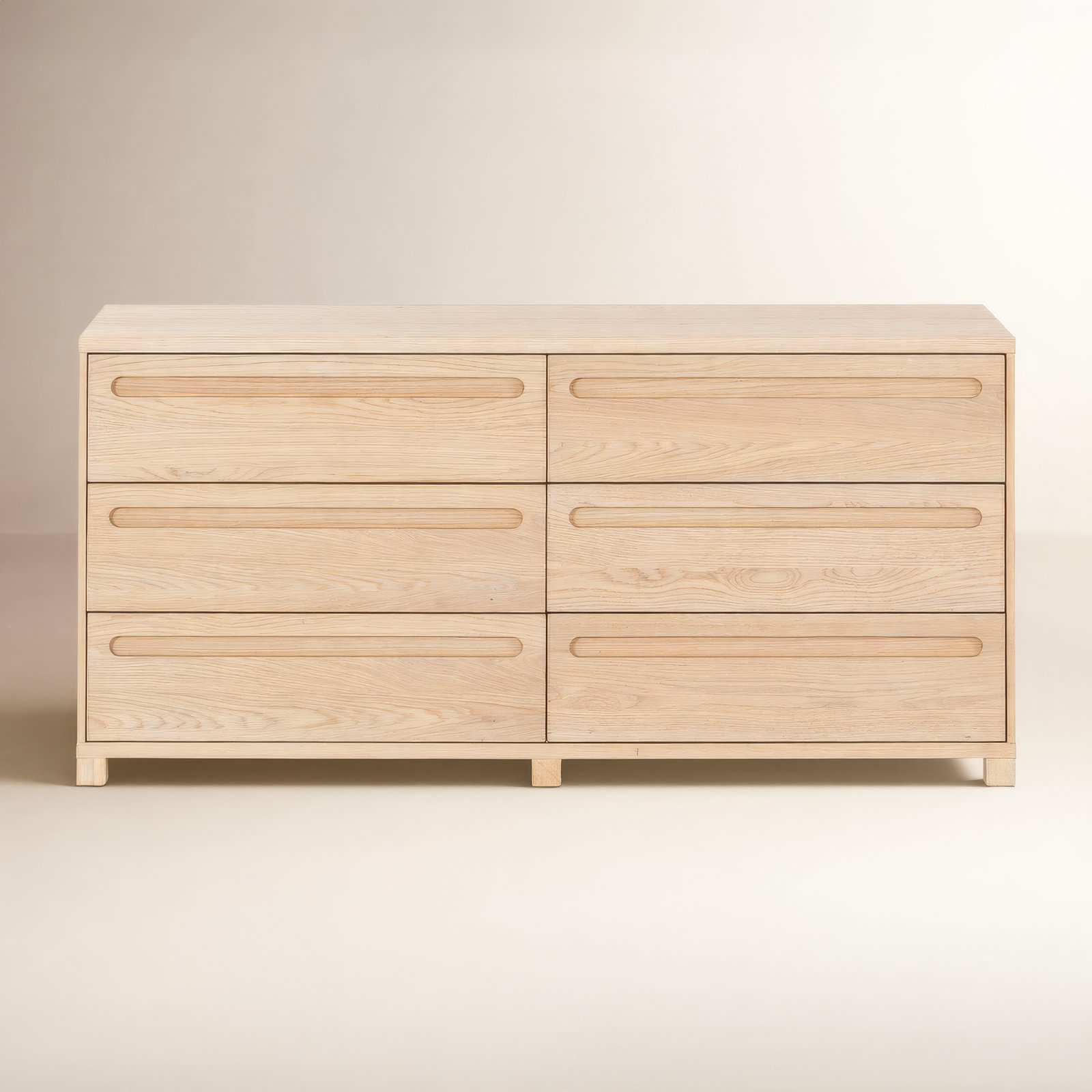 Lesheka 6 Drawer Wood Dresser, Oak