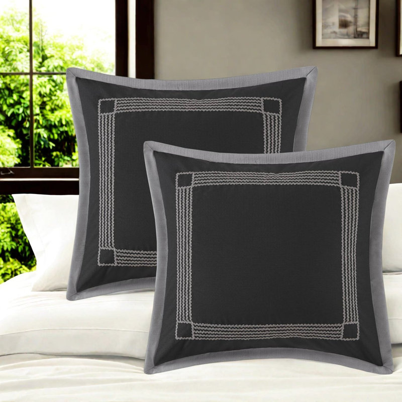 Modern King Bedding Sets, 9 Piece Polyester Jacquard for Home Comfort