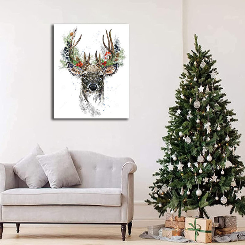 «Merry Christamas», peinture sur toile sans cadre