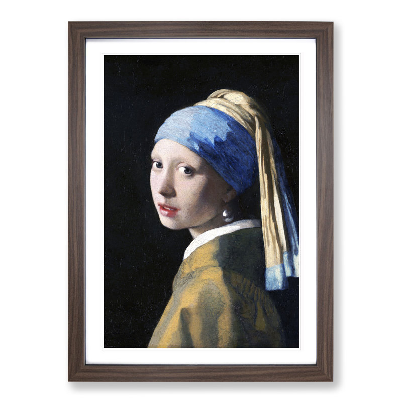 Girl with a Pearl Earring by Johannes Vermeer - Framed Print, 48cm H x 36cm W x 2cm D, Walnut Framed