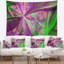 Tapisserie abstraite à courbes fractales vert-rose-28497318