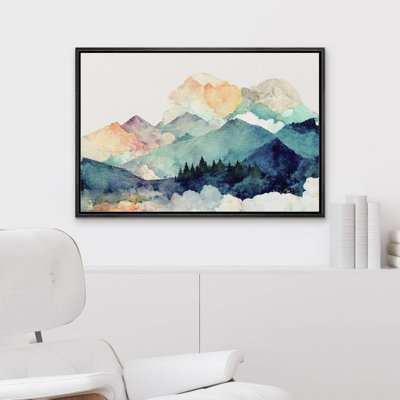 Sun Mountain Range IDEA4WALL, reproduction d'art sur toile encadrée, paysage de montagne multicolore, nature sauvage, illustrations, art moderne, maison de campagne décorative pour salon, chambre à coucher, bureau, impression sur toile