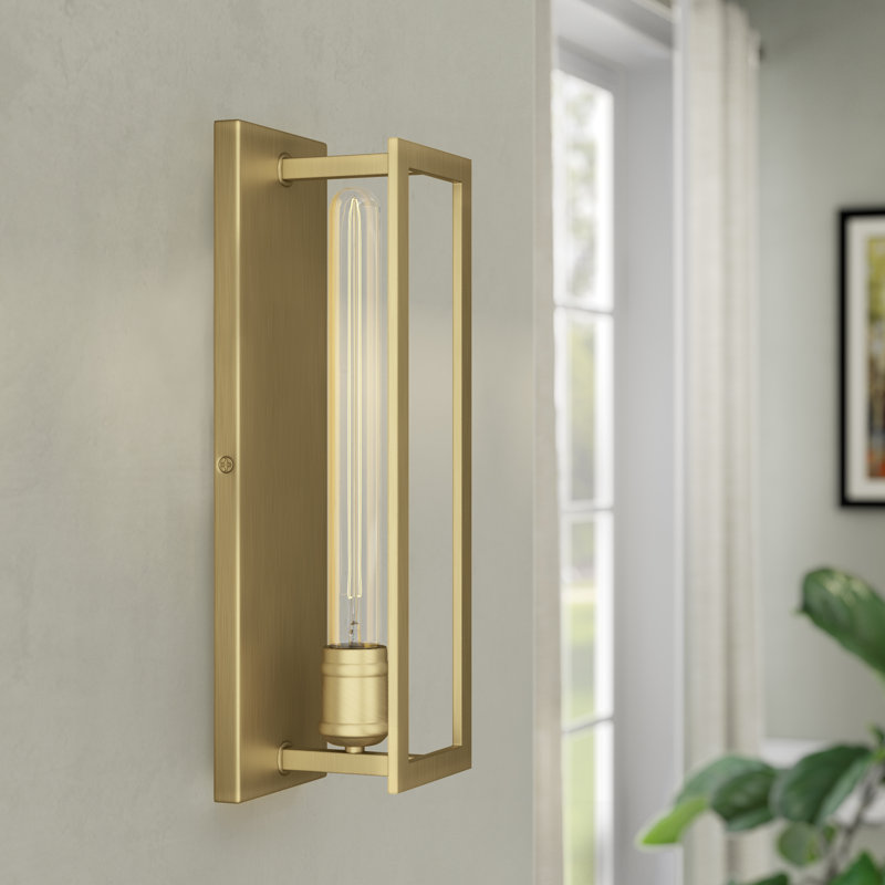 Dineen 1 - Light Dimmable Flush Mount Scone in Warm Brass, Warm Brass