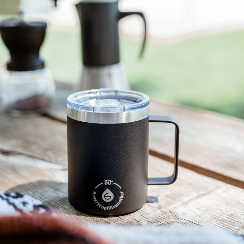Grosche 14oz. Double Wall Insulated Stainless Steel Travel Mug, Black