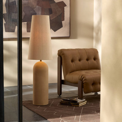 Posie Floor Lamp-Tan Speckled Ceramic