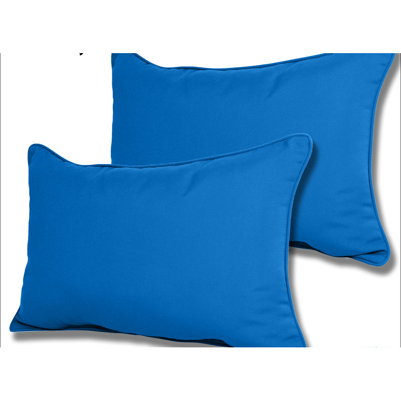  Sunbrella Outdoor Lumbar Pillow, Pacific Blue