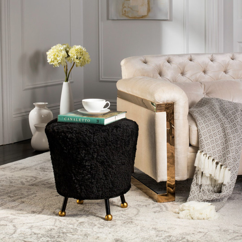 Upholstered Ottoman, Black