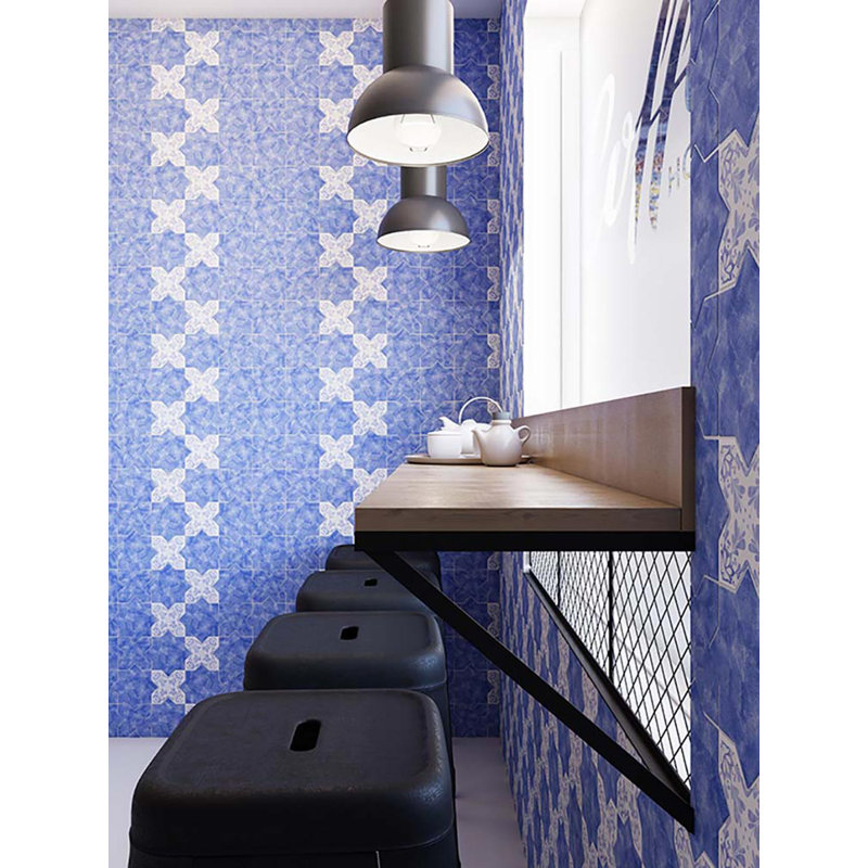 Siena 5.35'' W x 5.35'' L Ceramic Singular Tile, Cornflower Blue