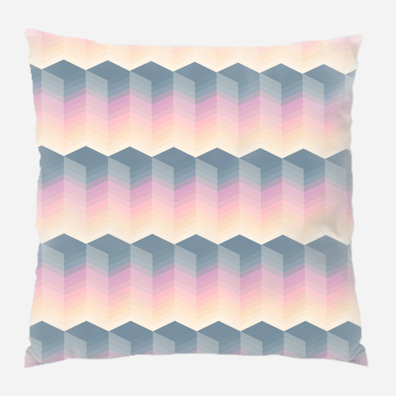 Reversible Throw Pillow, Gray/Pink, Indoor