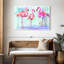 Trio flamant rose Brampt sur fond bleu-107707811