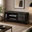 Meuble télé de style moderne du milieu du siècle avec rangement à plusieurs niveaux et garde-robe