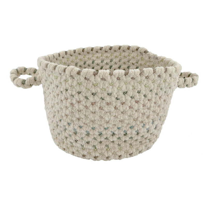 Dakota Fields Fabric Decorative Basket, Basket 12", Eggshell