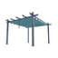Pergola à auvent rétractable en aluminium, pavillon d'extérieur moderne avec finition grain de bois, imperméable, UPF 50+-128710138
