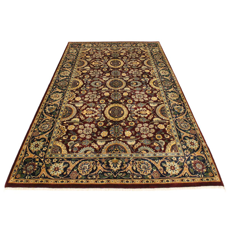 Tapis brun / mauve oriental en laine noué à la main 4 pi 7 po x 7 pi 3 po Oriental
