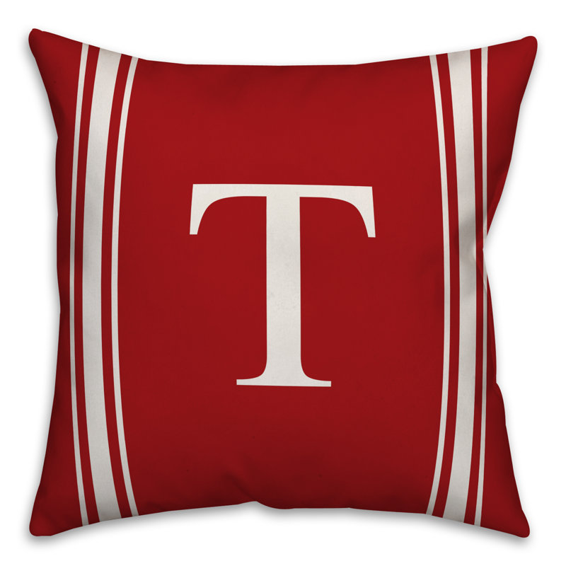 Striped Throw Pillow, T, Red
