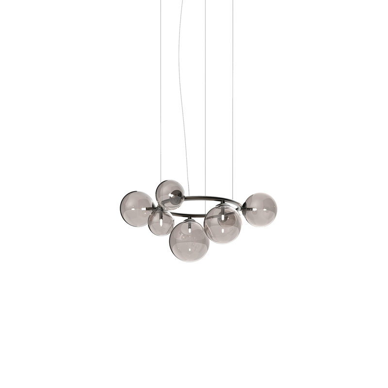 Puppet Ring Suspension 7A Amber Transparent Matt Black Nickel G9 Ul, Smoky Transparent, Matte Black Nickel
