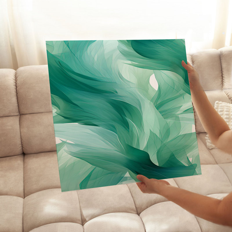 «Abstract Green Abstract I», reproduction d'art moderne sans cadre, H 18 po x l 18 po