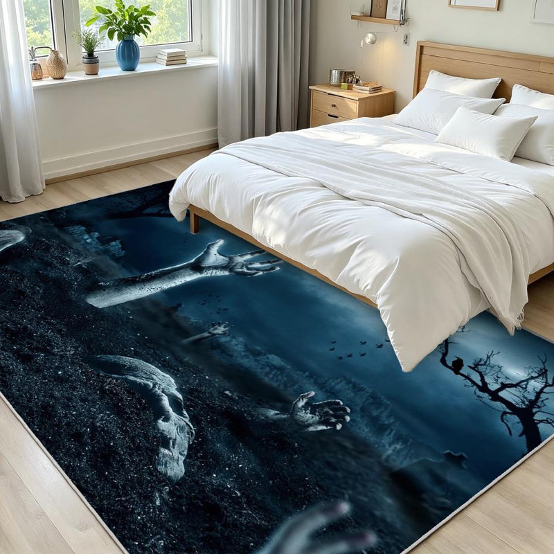 Tapis d'intérieur transparent Zombie of Halloween, Rectangle 71 po x 98 po