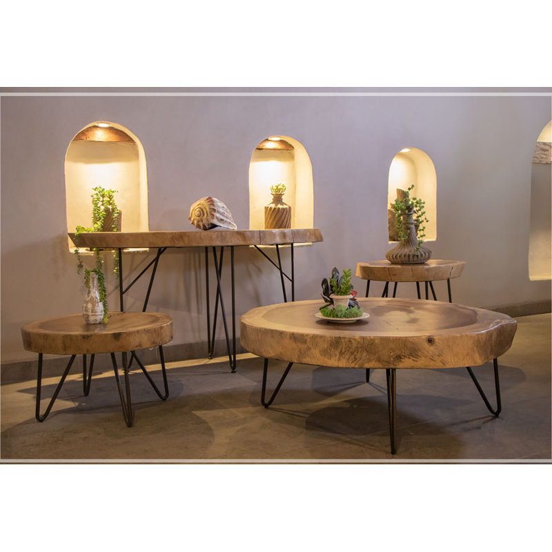 Dashrath 61'' Solid Wood Top Console Table