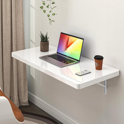 Établi mural de table pliable ultrabrillant mural blanc (31,5 po x 15,7 po)
