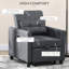 Fauteuil-lit convertible 3 en 1, canapé-lit simple multifonctionnel, fauteuil-lit escamotable avec dossier réglable, coussin et poches, gris