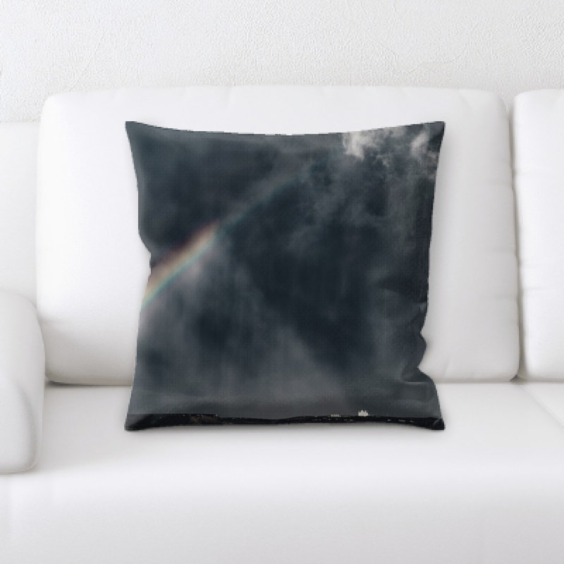 Rainbow Microsuede Reversible Throw Pillow