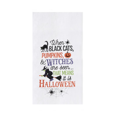 Serviette Cats Pumpkins Witches