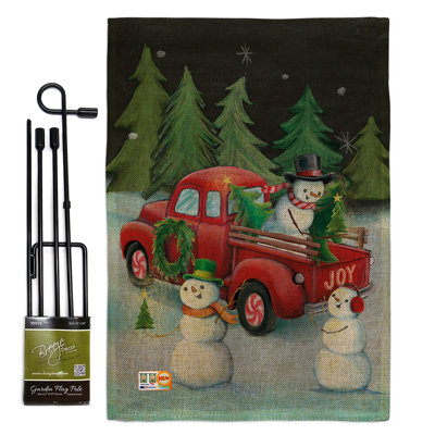 Le prélèvement de noël, arbre de noël, impressions en polyester de 2 côtés 19 po x 13 po ensemble de drapeau