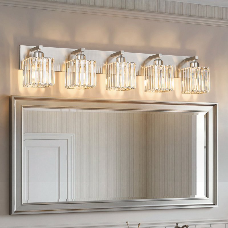 Lanceton Dimmable Vanity Light, 5 Lights, Sand Nickel