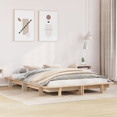 Bed Frame Without Mattress Solid Wood Pine