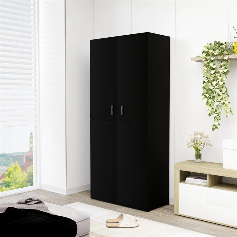 Rovner 24 Pair Shoe Storage Cabinet, Black