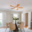 Ventilateurs de plafond modernes de 42 pouces avec lumières et télécommande, 5 pales en bois massif, moteur à courant continu réversible-1051330614-1051330608