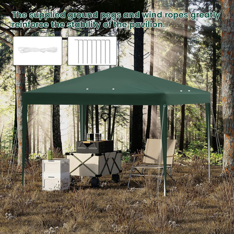 Bruge 3 x 3m Metal Party Tent, Green