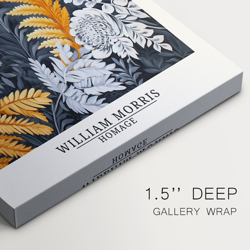 WM MORRIS Series DCCLXXIX  -Custom Wrapped Gallery Canvas - 3 Pieces, 12" H x 24" W
