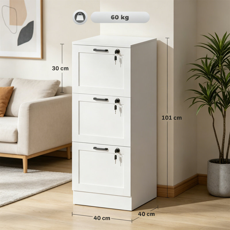 40cm Wide 3 -Drawer File Cabinet