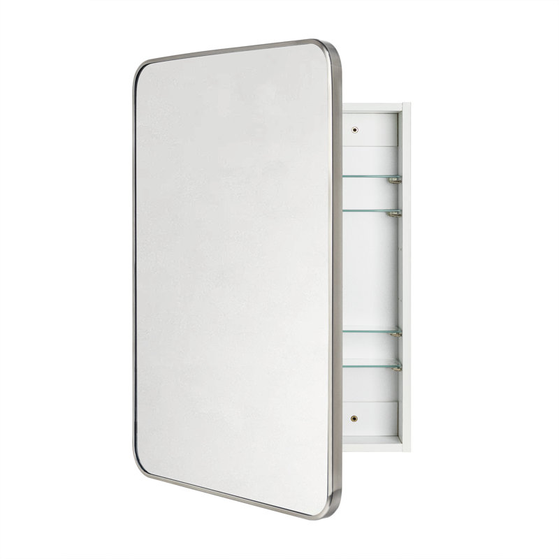 Armoire à pharmacie encastrée ou à fixation en surface avec tablettes réglables Garnes, H 36 po x l 24 po x P 4,84 po
