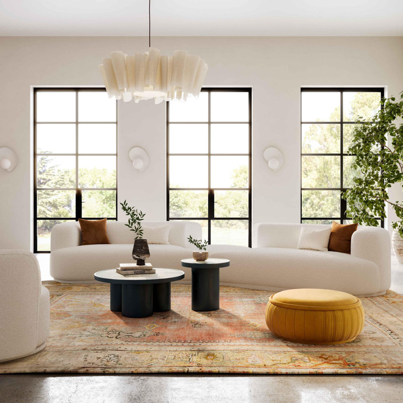 Canapé modulaire 3 pièces Tov Furniture Fickle, Crème
