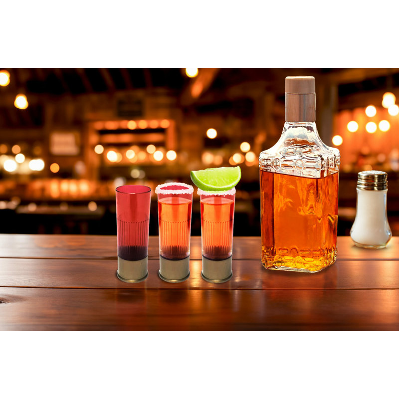 GE Verre à liqueur robuste en plastique, 1,5 oz, rouge (paquet de 12)