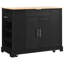 Îlot de cuisine cannelé avec armoire de rangement pour poubelle-355804580