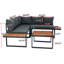 4 Piece L-Shaped Patio Wicker Outdoor 5-Seater Sectional Sofa Seating Group Conversation Sets with Side Table & Cushions